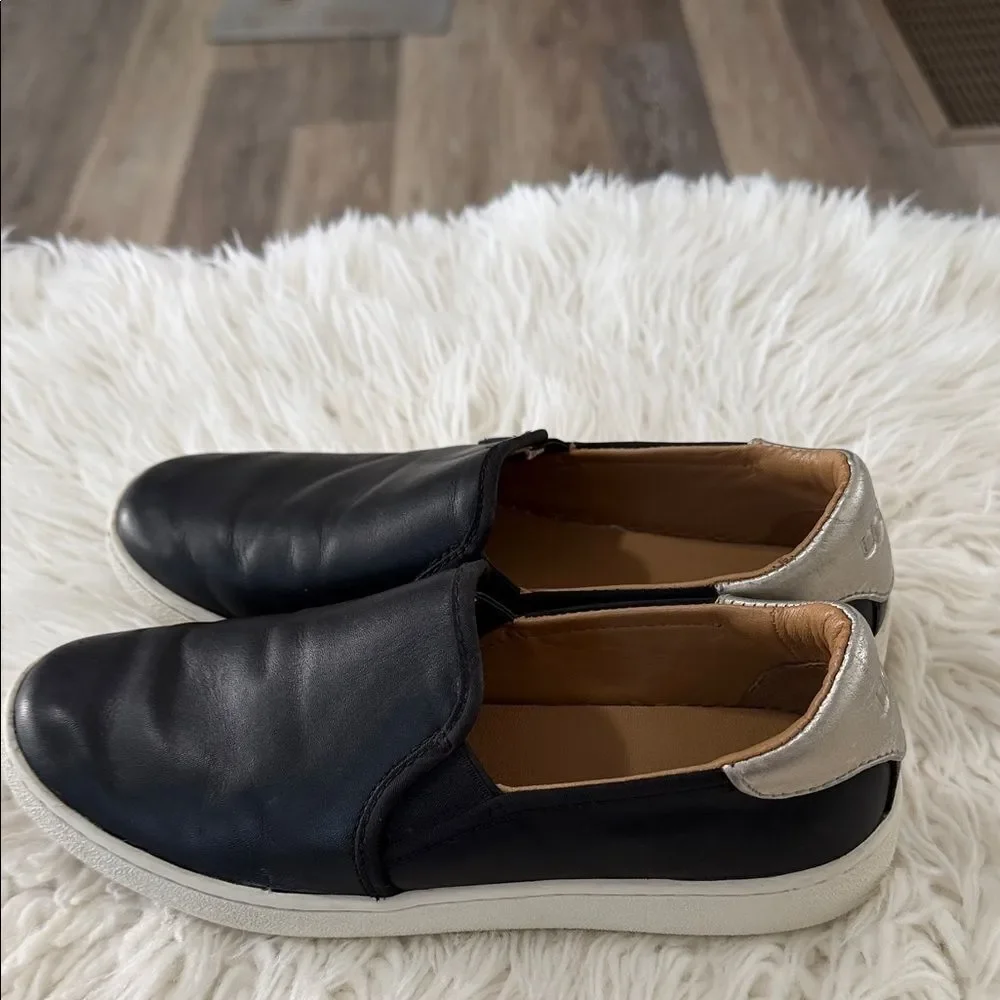 UGG Women’s Black Leather Slip-Ons Size 7.5